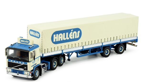 TEK83989 - VOLVO F12 6x2 con rimorchio telonato 2 Assi HALLENS - 1