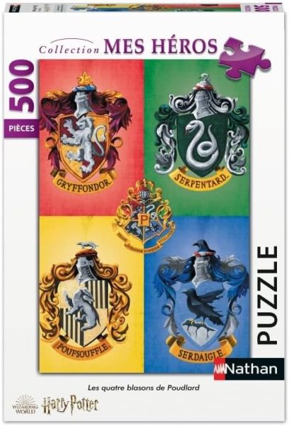 NAT871162 - Puzzle da 500 pezzi HARRY POTTER - I 4 stemmi di Hogwarts - 1