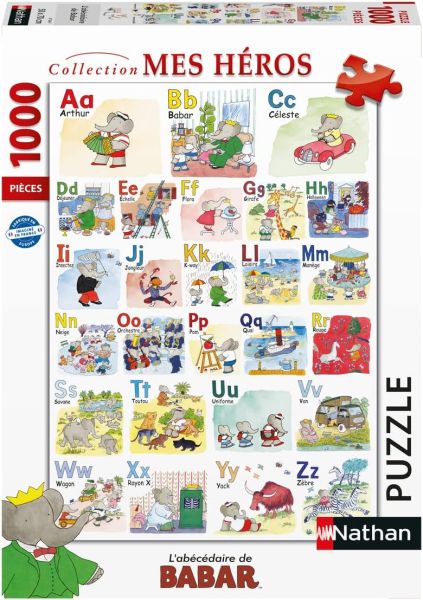 NAT873647 - Puzzle 1000 pezzi L'alfabeto di Babar - 1