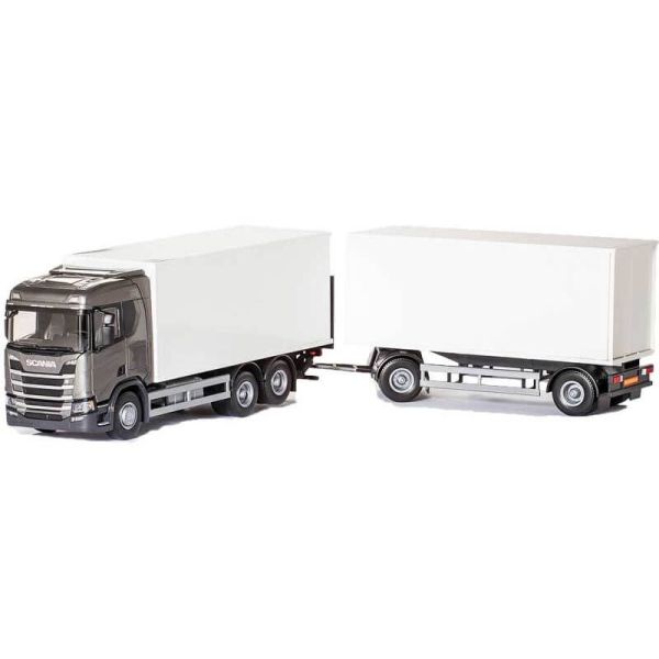 EMEK89643 - SCANIA CR 6x4 grigio con rimorchio 1 + 1 asse e sponda posteriore - 1