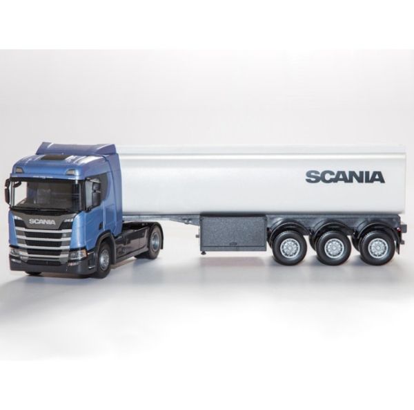 EMEK90600 - SCANIA R450 4x2 blu metallico con rimorchio cisterna a 3 assi - 1