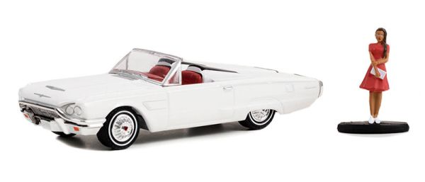 GREEN97140-B - FORD Thunderbird convertibile 1965 Bianco con donna vestita dalla serie THE HOBBY SHOP in blister - 1