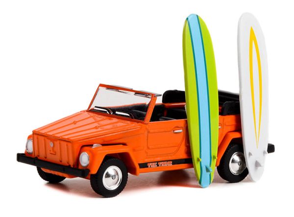 GREEN97140-C - VOLKSWAGEN Tipo 181 1971 arancione - THE THING - con tavole da surf da THE HOBBY SHOP in blister - 1