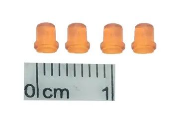 GF-ACC-10 - 4 piccoli fari luminosi arancioni - altezza 3,5 mm, diametro 2,5 mm - 1