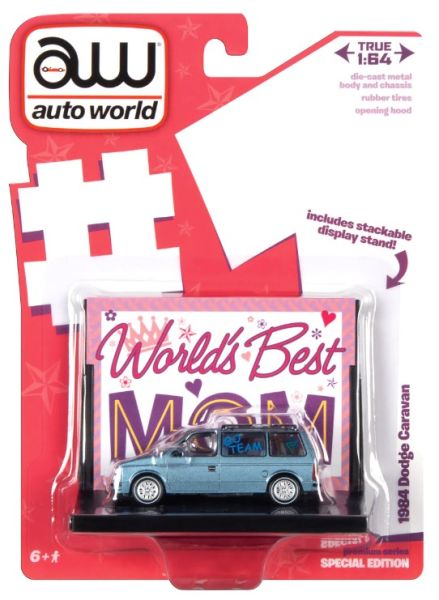 AMMAWAC017-A - DODGE Caravan 1984 blu WORLD'S BEST MOM in blister - 1