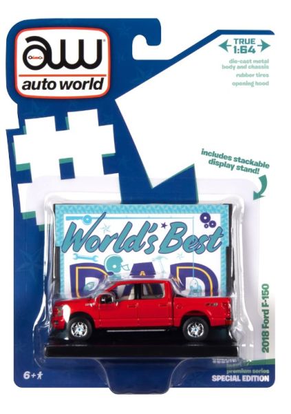 AMMAWAC017-C - FORD F-150 2018 Rosso WOLRD'S BEST DAD in blister - 1