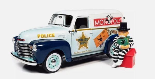 AWSS129 - CHEVROLET Van 1948 MONOPOLY - Polizia con statuetta - 1