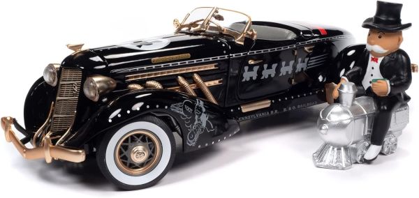 AWSS140 - AUBURN 831 Speedster 1935 MONOPOLY nero e oro con figura - 1