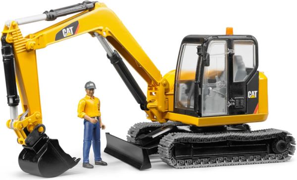 BRU2466 - Miniescavatore cingolato CATERPILLAR con personaggio Scala: 1/16 - 1