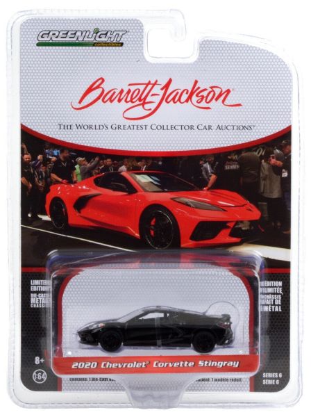 GREEN37220-F - CHEVROLET Corvette Stingray nera 2020 Barrett Jackson venduta in blister - 1