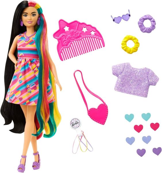 MATHCM90 - Barbie Totally Hair- Capelli multicolore con accessori - 1