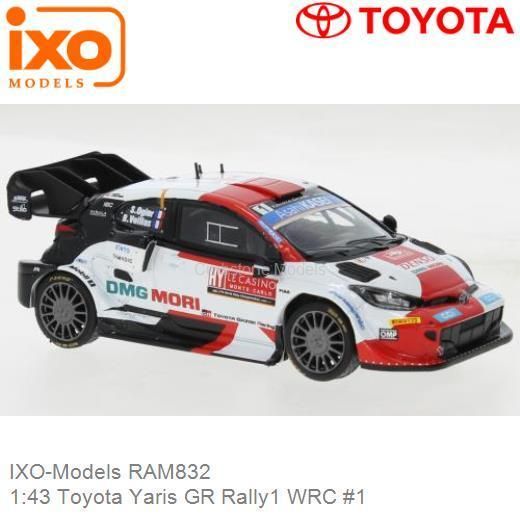 IXORAM832 - TOYOTA GR Yaris Rally 1 #1 OGIER/VEILLAS Rallye WRC Monte Carlo 2022 bianco e rosso - 1