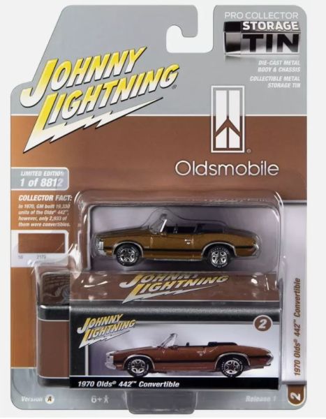 JLCT011-D - OLDSMOBILE 442 cabriolet 1970 marrone della serie COLLECTOR TINS in confezione blister - 1