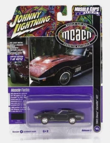 JLMC031B-E - CHEVROLET Corvette 427 1969 nero della serie MUSCLE CARS 2022 in blister - 1