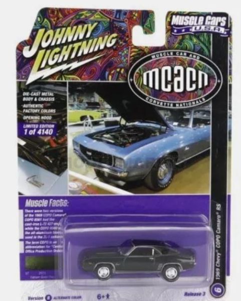 JLMC031B-F - CHEVROLET COPO Camaro RS 1969 verde della serie MUSCLE CARS 2022 in blister - 1