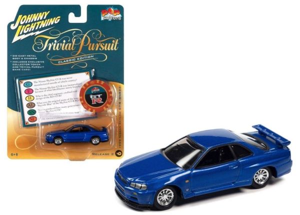 JLPC007-F - NISSAN Skyline GT-R 1999 blu - TRIVIAL PURSUIT - dalla serie POP CULTURE 2022 in blister - 1