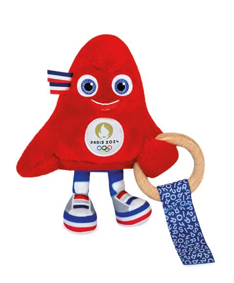 JO2423 - Sonaglio con anello in legno Mascotte dei Giochi Olimpici di Parigi 2024 - 17 cm - 1