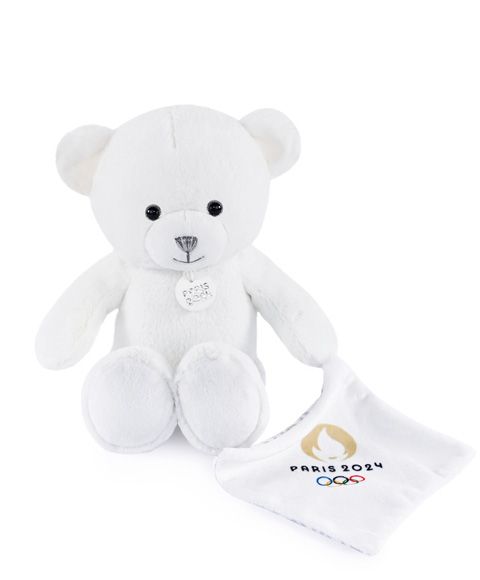 JO2448 - Orsacchiotto con peluche bianco - Parigi 2024 - 25cm - 1