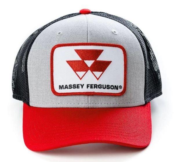 MF62 - Cappello MASSEY FERGUSON grigio e rosso con retro a rete nero - 1