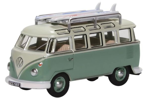 OXF76VWS005 - VOLKSWAGEN Tipo 1 Samba Bus con due surf Blu e bianco - 1