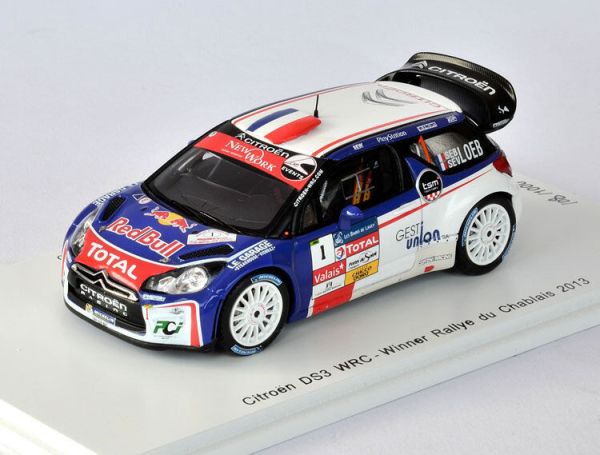 SPASF068 - CITROEN DS3 WRC #1 1er Rallye du Chablais 2013 Sebastien & Severine Loeb - Edizione limitata a 1000 copie. - 1