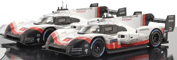 IXO-SP919-SET1 - 2 PORSCHE 919 Hybrid #1 e #2 tribute set Nurburgring e record sul giro SPA 2018 - 1