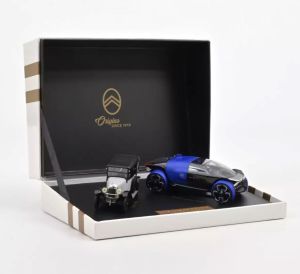 NOREVAMC0191312 - 2019 CITROEN Centenary Box Set - Argento A Type con Concept Car Blu 19_19