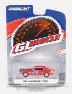 GREEN13360-B - FORD Mustang GT coupé #68 1968 rosso della serie GL MUSCLE in blister