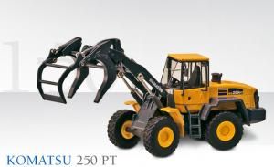 CON2440 - KOMATSU WA 250 PT Caricatore con pinza per tronchi, benna e forche