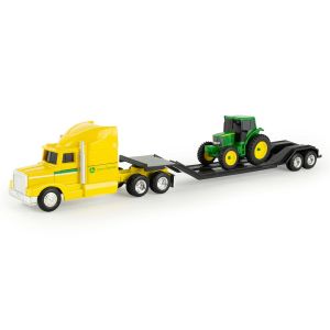 ERT37382JAUNE - Camion 6x4 giallo con portattrezzi e trattore JOHN DEERE