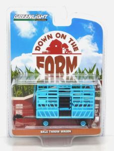 GREEN48100-F - Rimorchio 2 assi nero e blu da DOWN ON THE FARM serie 10 in blister