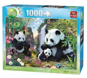 KING56009 - Puzzle di 1000 pezzi della famiglia Panda