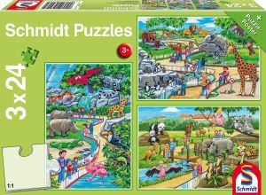 SCM56218 - 3 puzzle 24 pezzi Giorno allo zoo