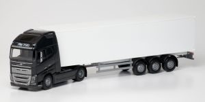 EMEK81133 - VOLVO FH16 GL 750 XL 4x2 nero con rimorchio a 3 assi bianco