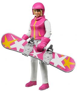 BRU60420 - Donna sullo snowboard con accessori