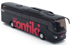 HOL8-1146B - Autobus turistico VDL Futura Contiki nero con segnaletica rossa