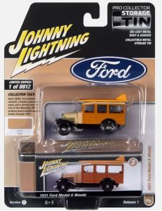 JLCT011-F - FORD Model A Woody 1931 Arancione e beige della serie COLLECTOR TINS in blister