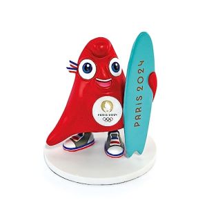 JO2509 - Statuetta ufficiale dei Giochi Olimpici Parigi 2024 - con surf - 14,5 cm