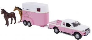 KID520124 - Pick-up con furgone e due cavalli