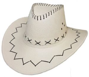 LP00006BC - Cappello da cowboy bianco sporco