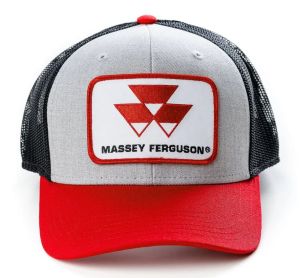 MF62 - Cappello MASSEY FERGUSON grigio e rosso con retro a rete nero