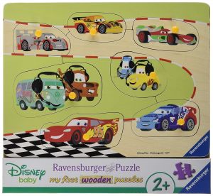 RAV036868 - Puzzle in legno - 9 pezzi - Disney Babies - AUTO e i suoi amici - 24 x 21 cm