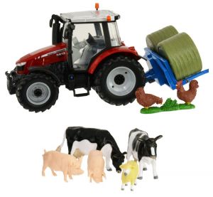 BRI43205 - MASSEY-FERGUSON 5612 con accessori e animali