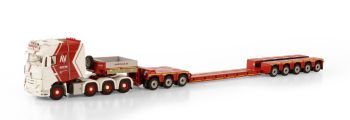 WSI01-3627 - MERCEDES ACTROS MP4 SLT BIGSPACE 8x4 con pianale ribassato a 5 assi e carrello a 3 assi ANDRE VOSS