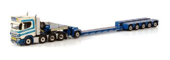 WSI01-3691 - SCANIA R CR20N 8x4 con pianale ribassato a 5 assi e carrello a 1 asse SCHOONES B.V