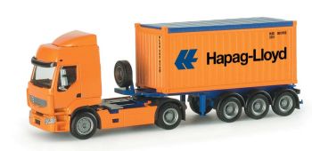 HER153652 - RENAULT premium 4x2 con rimorchio HAPAG LLOYD a 3 assi da 20 piedi per container