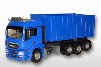 EMEK20894 - MAN TGS 8x4 blu, autocarro rettilineo con rullo compressore