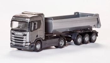 EMEK22483 - SCANIA R500 Next Generation grigio 4x2 con rimorchio a 3 assi