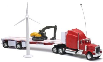 NEW88825 - PETERBILT 389 6x4 radiocomandato con rimorchio a 2 assi; pala e turbina eolica Scala: 1/32