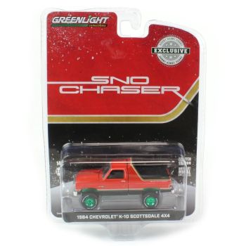 GREEN30365VERT - 1984 CHEVROLET K-10 Scottsdale 4x4 SNO CHASER ruote verdi in blister